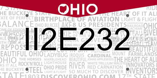 II2E232 Ohio License Plate
