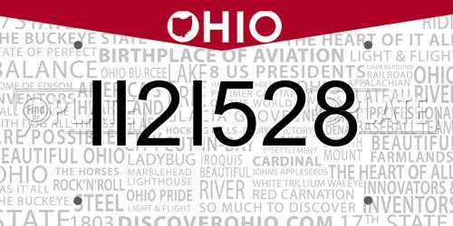 II2I528 Ohio License Plate