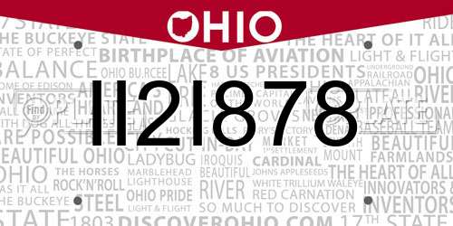 II2I878 Ohio License Plate