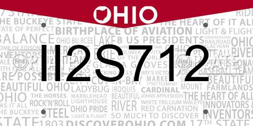 II2S712 Ohio License Plate