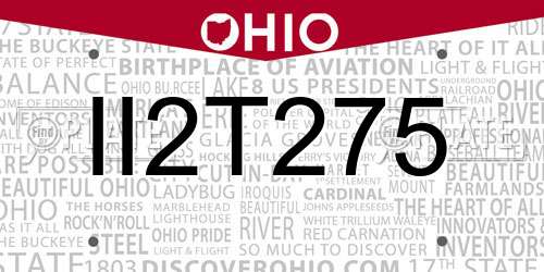 II2T275 Ohio License Plate
