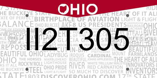 II2T305 Ohio License Plate