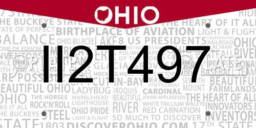 II2T497 Ohio License Plate