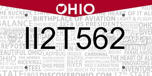 II2T562 Ohio License Plate