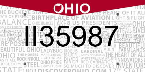 II35987 Ohio License Plate