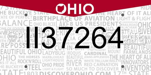 II37264 Ohio License Plate