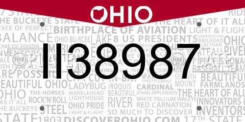II38987 Ohio License Plate