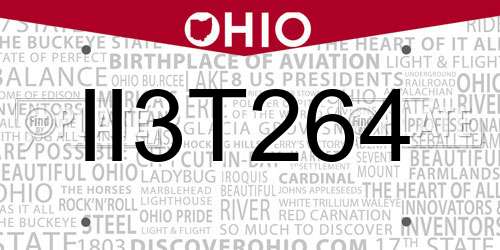 II3T264 Ohio License Plate