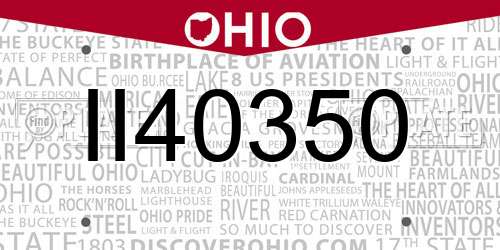 II40350 Ohio License Plate