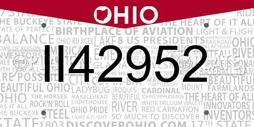 II42952 Ohio License Plate