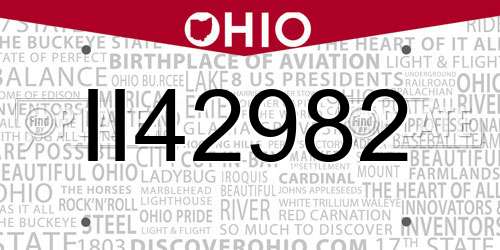 II42982 Ohio License Plate