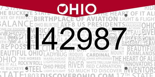 II42987 Ohio License Plate