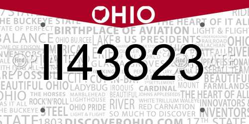 II43823 Ohio License Plate