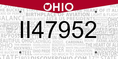 II47952 Ohio License Plate