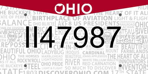 II47987 Ohio License Plate