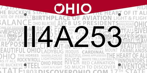 II4A253 Ohio License Plate