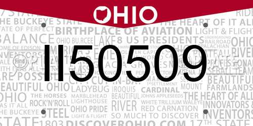 II50509 Ohio License Plate
