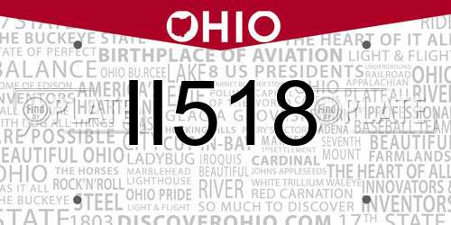 II518 Ohio License Plate