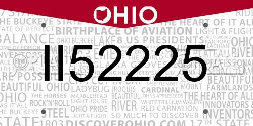 II52225 Ohio License Plate