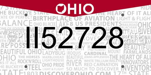 II52728 Ohio License Plate