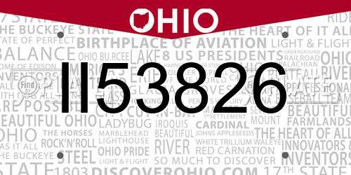 II53826 Ohio License Plate