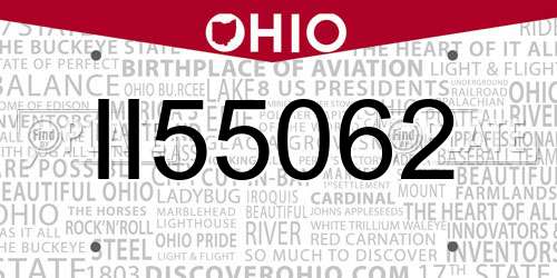 II55062 Ohio License Plate