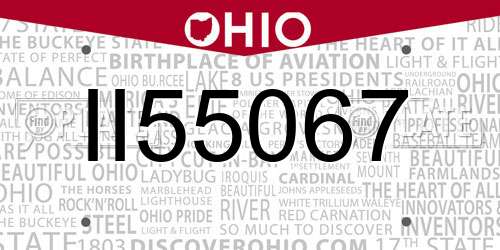 II55067 Ohio License Plate