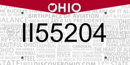 II55204 Ohio License Plate