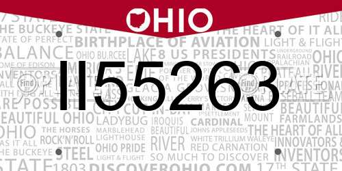 II55263 Ohio License Plate