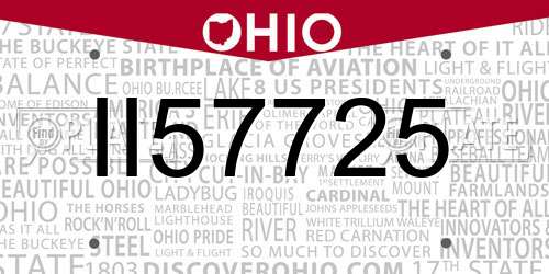 II57725 Ohio License Plate