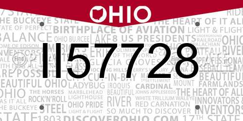 II57728 Ohio License Plate