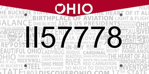 II57778 Ohio License Plate
