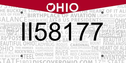 II58177 Ohio License Plate