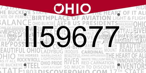 II59677 Ohio License Plate