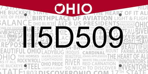 II5D509 Ohio License Plate