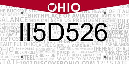 II5D526 Ohio License Plate