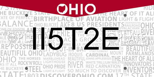 II5T2E Ohio License Plate