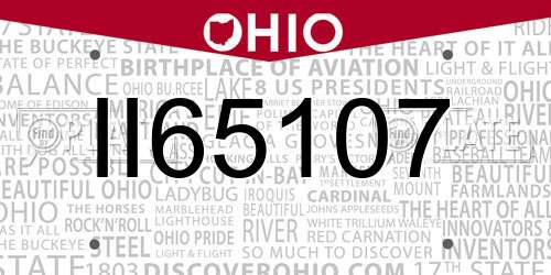 II65107 Ohio License Plate