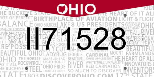II71528 Ohio License Plate