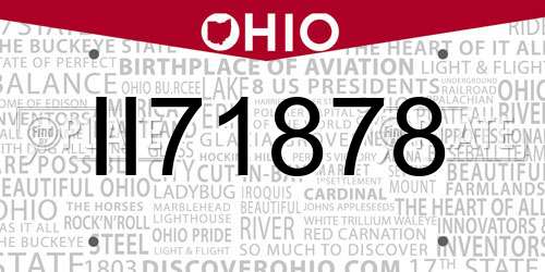 II71878 Ohio License Plate