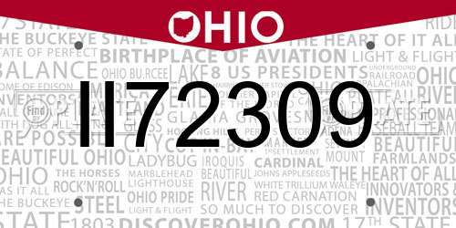 II72309 Ohio License Plate