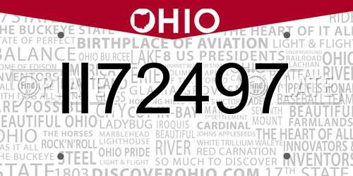 II72497 Ohio License Plate
