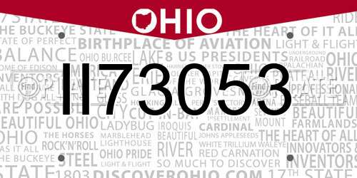 II73053 Ohio License Plate