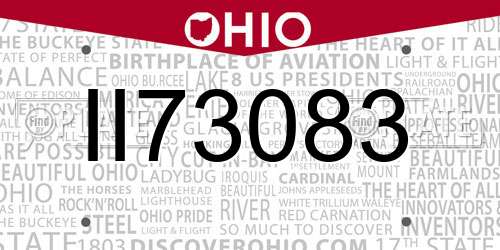 II73083 Ohio License Plate