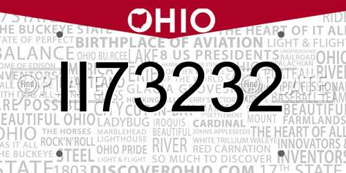 II73232 Ohio License Plate