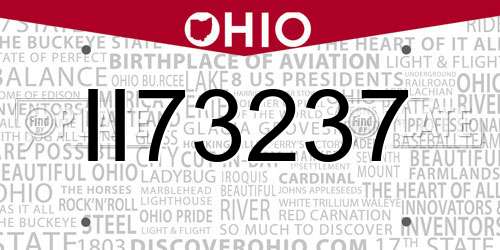 II73237 Ohio License Plate