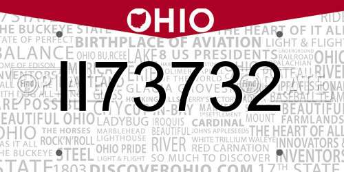 II73732 Ohio License Plate