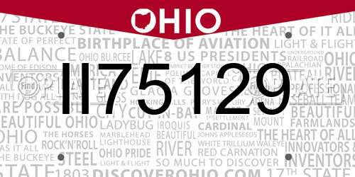 II75129 Ohio License Plate