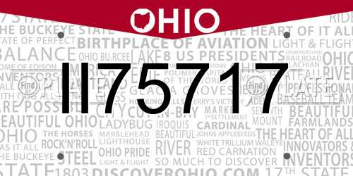 II75717 Ohio License Plate