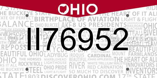II76952 Ohio License Plate